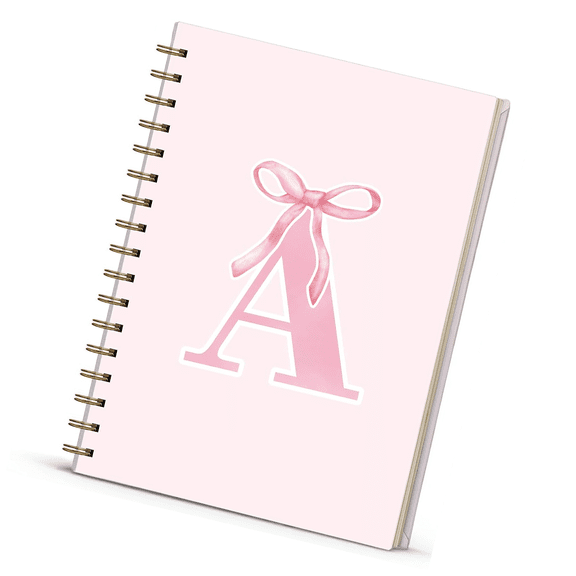 Spiral Notebook Journal, Pink Notebook, Personalized Notebook for Note Taking Drawing Diary, Cute Monogrammed Gifts for Women Students, Daily Writing Journal for Home Office, Pink