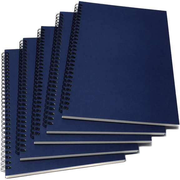 Spiral Notebook Lined, B5 Soft Cover Spiral Journal, 5 Notebooks Per Pack, 60 Sheets (120 Pages), 10.2" x 7.2", Blue