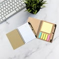 thumbnail image 1 of Spiral Notebook Steno Pads Lined Notepad with Pen in Holder, Sticky Notes, Page Marker Colored Index Tabs Flags, 4.7"x5.7" Kraft Paper Cover Small Pocket Notebooks, 1 of 7