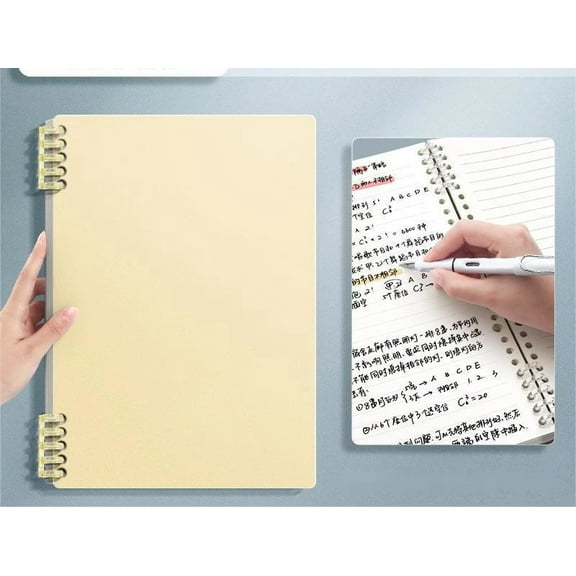 Spiral Notebook, Thick Plastic Hardcover College Ruled 60 Sheets for Study and Notes light yellow