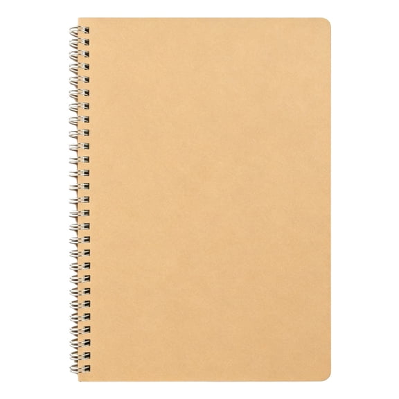 Spiral Notebook Wirebound Journal, 6.7x9.8 Inch Flat Lay Thick Paper Notepad, B5 Size 60 Sheets, for Project Brainstorming and Artistic Drawing, Kraft Cover, YDYB
