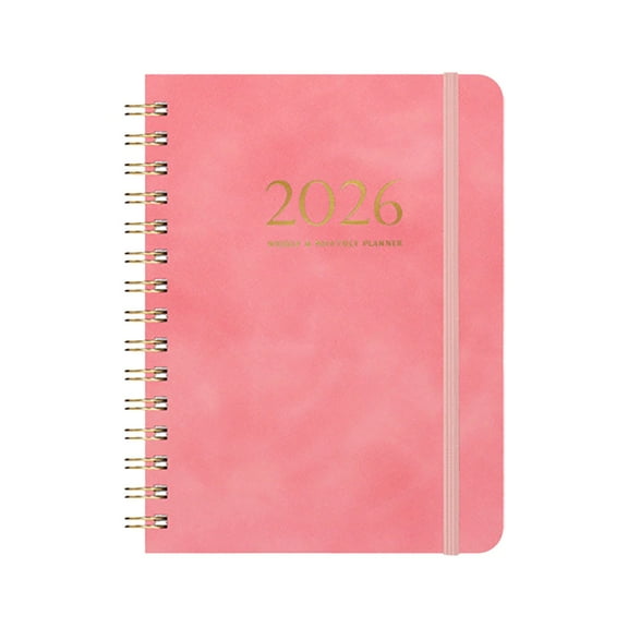 Spiral Notebooks,2026 Planner Weekly and Monthly, Spiral Notebook Calendar Organizer,Twin-Wire Binding & Flexible Cover,12 Monthly Tabs Jan-Dec 2026, A5 Spiral Wirebound Planner for Professionals