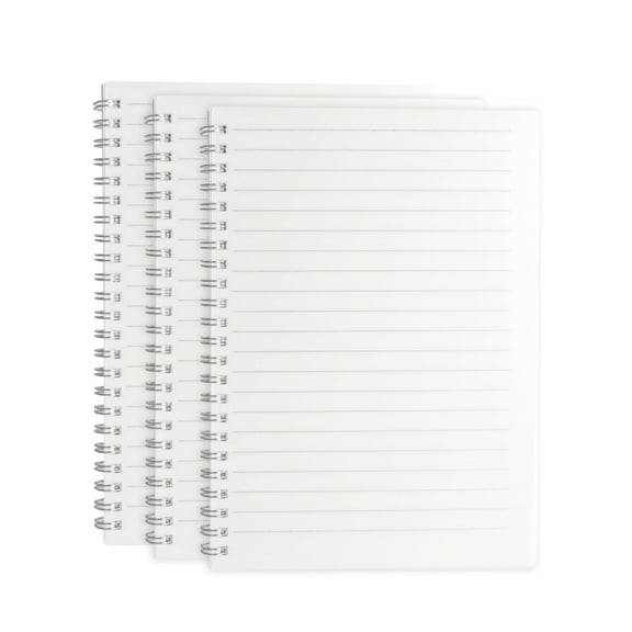 Spiral Notebooks, 3-Pack, 5.7 x 7.9 inch, 80 Pages Per Notebook, Clear Matte, Smudge-Resistant Cover, Heavyweight Paper, Perfect for Journaling, Note-Taking, and More