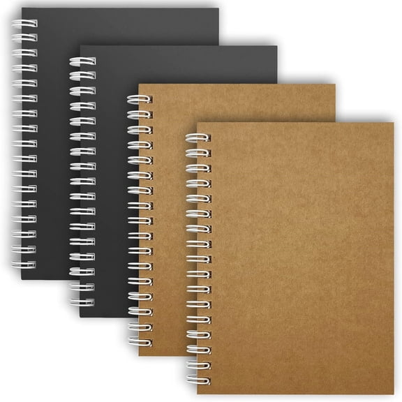 Spiral Notebooks 4 x 6 Inch - 4 Pack Pocket Memo Note Pads 80gsm Paper Notepad with 50 Sheets per Pad, Perfect for Notes and Lists