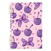 Spiral Notebooks 60 Sheets 120 Pages A5 Journal Notepad 8.3x5.7 Inch Thick Adjustable College Ruled Paper Cherries and Bows