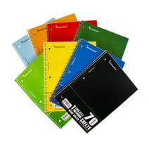 Spiral Notebooks – 70 Sheets - Wide Ruled School Supplies (Sizes & Colors)