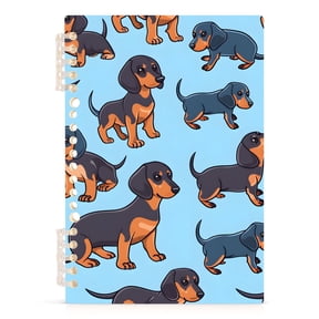 Spiral Notebooks Cute Dachshund Dogs 60 Sheets 120 Pages A5 Journal Notepad 8.3x5.7 Inch Thick Adjustable College Ruled Paper