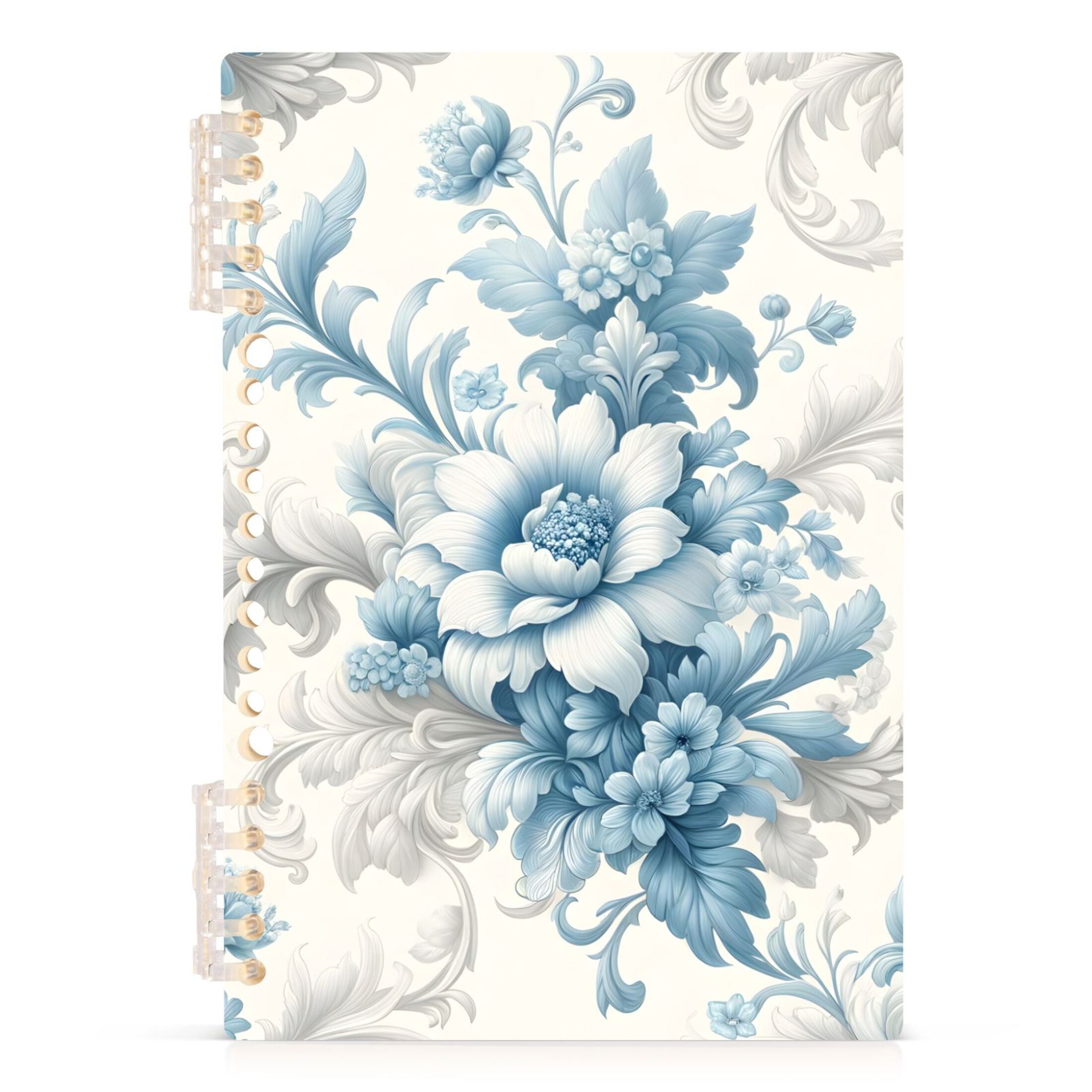 Spiral Notebooks Elegant Baroque Floral Flowers 60 Sheets 120 Pages A5 ...