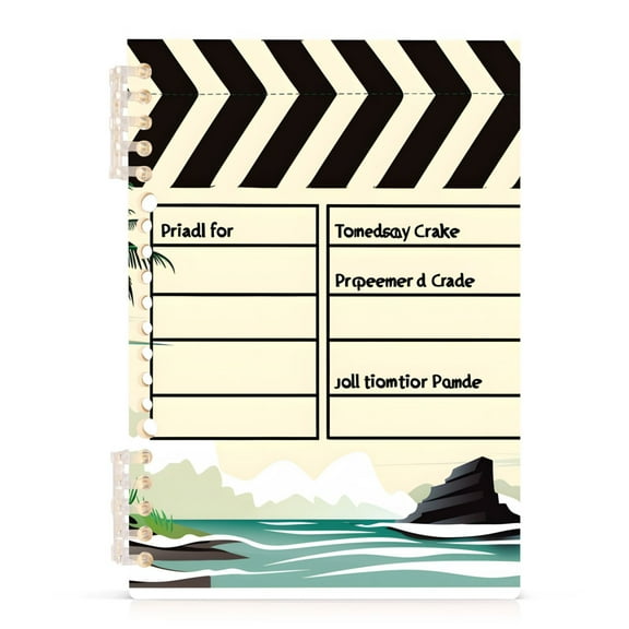 Spiral Notebooks Film Storyboard with Coconut Palm 60 Sheets 120 Pages A5 Journal Notepad 8.3x5.7 Inch Thick Adjustable College Ruled Paper