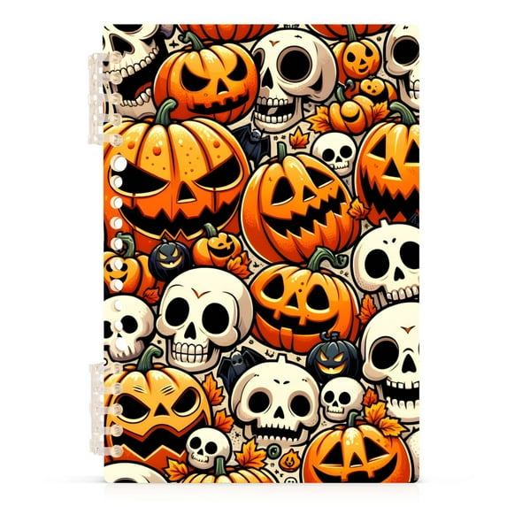 Spiral Notebooks Halloween Cartoon Pumpkins Skulls 60 Sheets 120 Pages ...