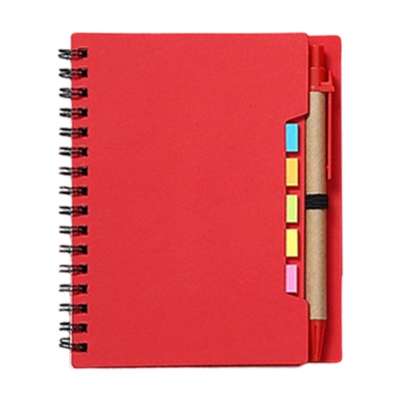 Spiral Notebooks,Lined Journal Notebook With Pen Holder & Colorful Sticky Tabs,Small Pocket Notebook For Business,Writing and Note Taking,Notepad With Divider Tabs,4 Colors(5.7X4.56")(Red)