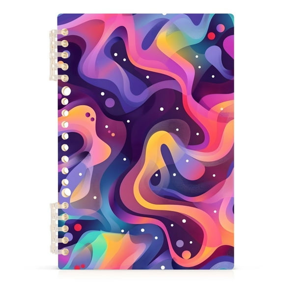 Spiral Notebooks Neon Liquid Wave 60 Sheets 120 Pages A5 Journal Notepad 8.3x5.7 Inch Thick Adjustable College Ruled Paper