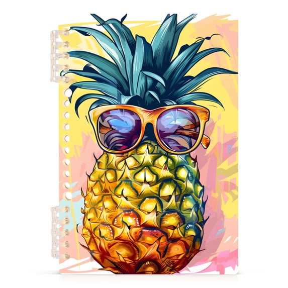 Spiral Notebooks Pineapple with Glasses 60 Sheets 120 Pages A5 Journal Notepad 8.3x5.7 Inch Thick Adjustable College Ruled Paper