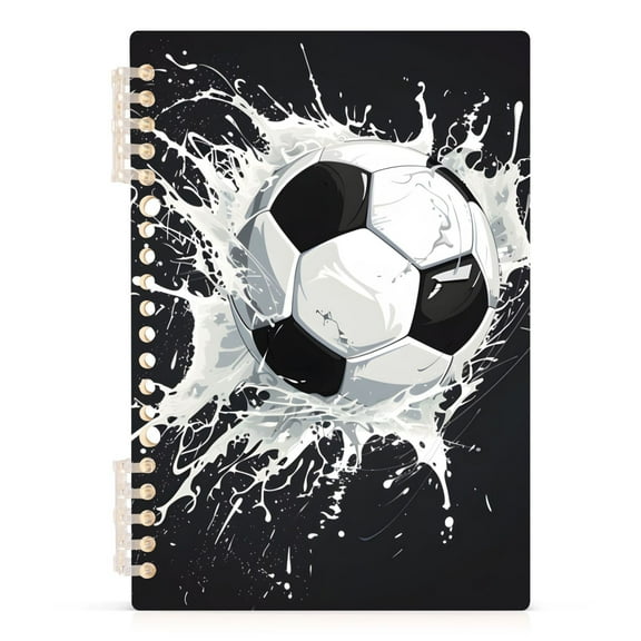 Spiral Notebooks Soccer Ball 60 Sheets 120 Pages A5 Journal Notepad 8.3x5.7 Inch Thick Adjustable College Ruled Paper