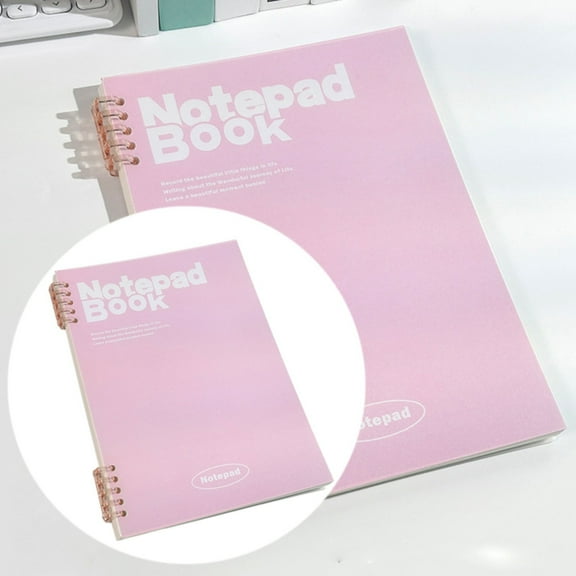 Spiral Notebooks, Tyeign Notebook Refillable Notebook And Filler Paper Notebooks College Ruled with Dividers Transparent Covers for Home office Journals for Writing Notebook Subject Notebook Pink1