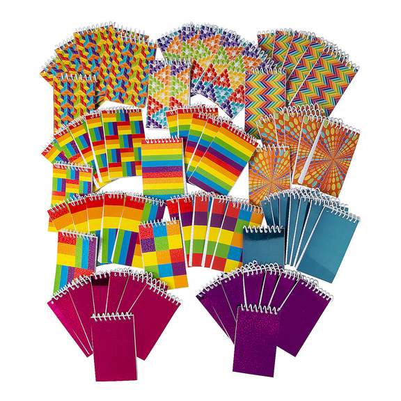 Spiral Notepad Assortment, Stationery, Birthday, Party Favors, 72 Pieces