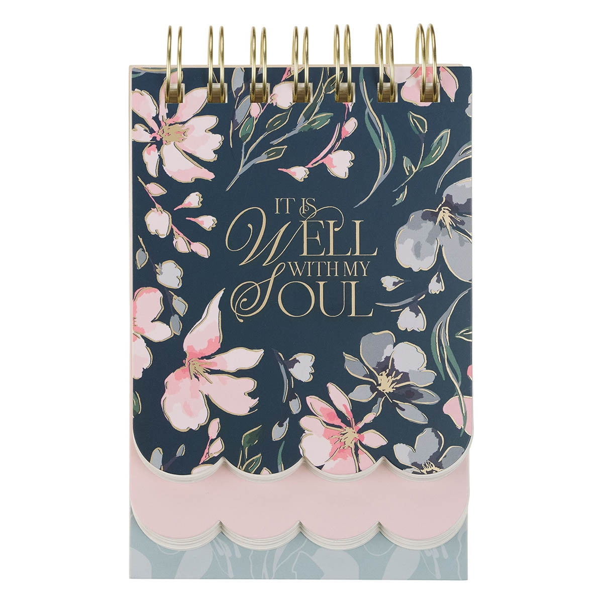 Well With My Soul Navy Floral Tiered Spiral Notepad