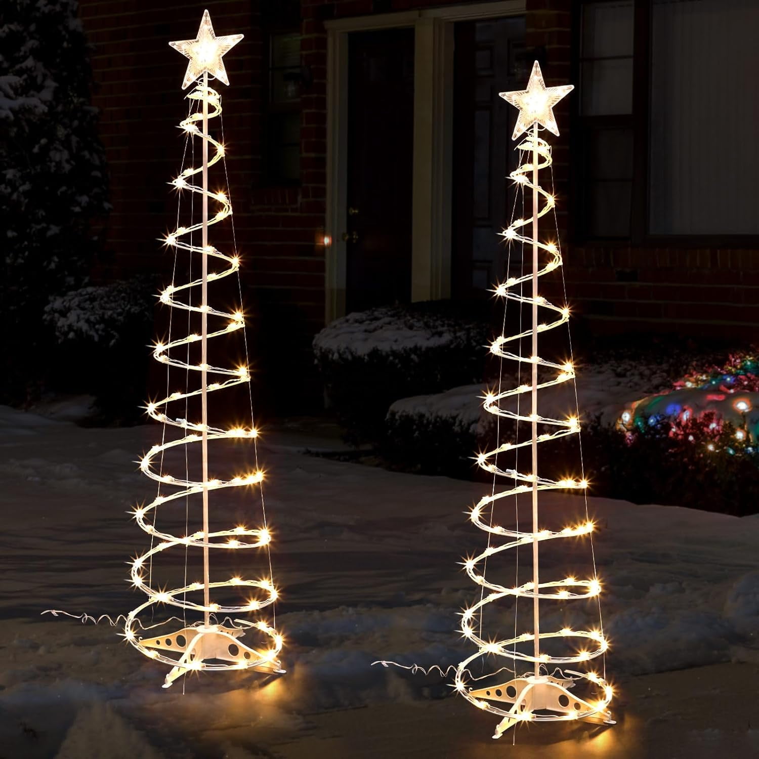 Spiral Outdoor Lighted Christmas Tree,Christmas Lights, Collapsible Spiraling Tree Light Kit for
