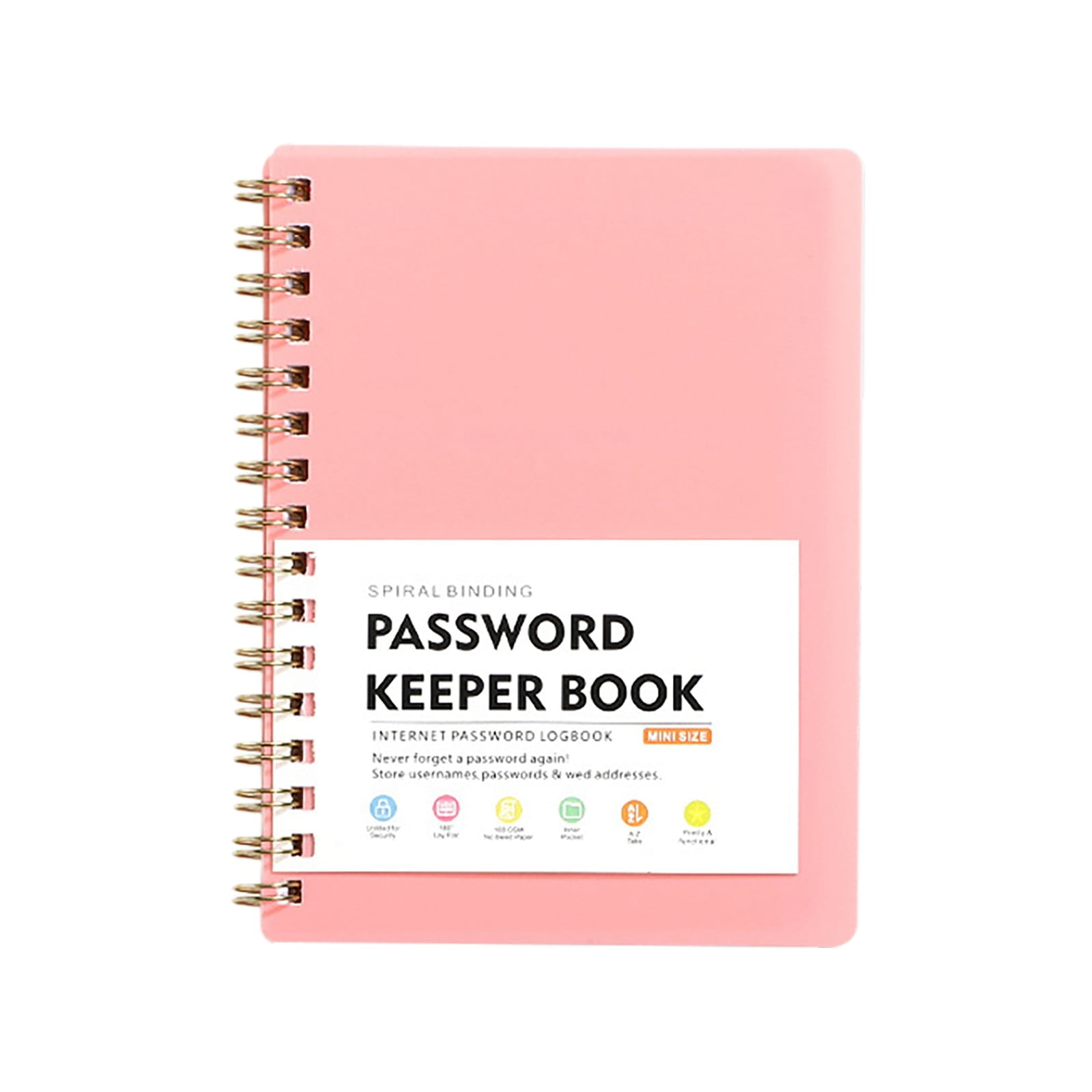 Spiral Password Book with Individual Alphabetical Tabs A6 Password ...