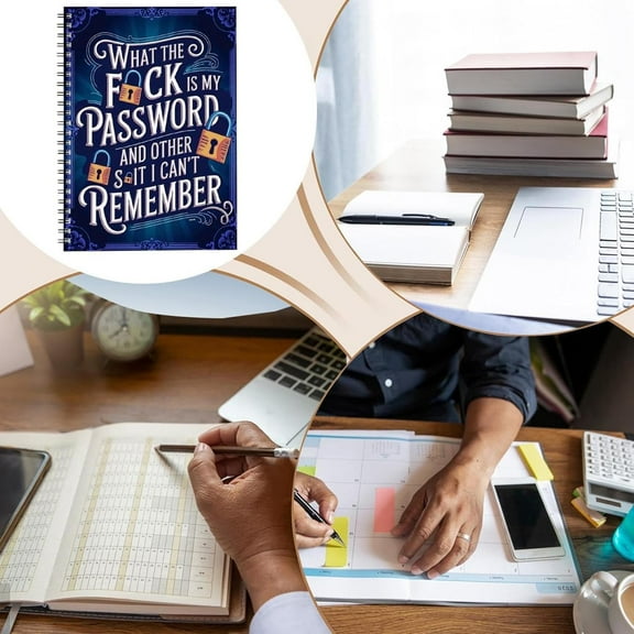 Spiral Password Log Book for Internet & Website Logins - Password Keeper Journal with Alphabetical Tabs, Easy-to-Use Privacy Security Notebook for Managing Online Account Information (1 Count)