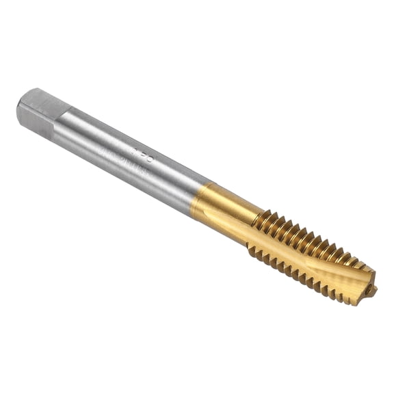 Unique Bargains Spiral Point Plug Threading Tap 3/8-24 UNF Thread, Ground Threads H2 , HSS 6542 Titanium Coated
