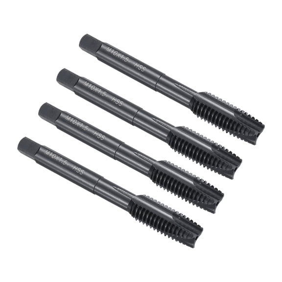 Spiral Point Plug Threading Tap M10 x 1.5 Thread, Ground Threads H2 , HSS 6542 Nitriding, 4pcs