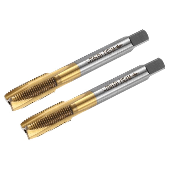 Spiral Point Plug Threading Tap M10 x 1 Thread, Ground Threads H2 , HSS 6542 Titanium Coated, 2pcs