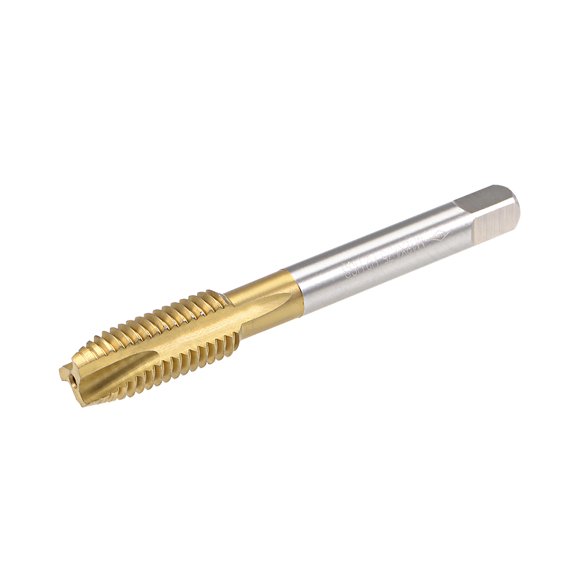 Spiral Point Plug Threading Tap M12 x 1.75 Thread, Ground Threads H2 3 Flutes, HSS 6542 Titanium Coated