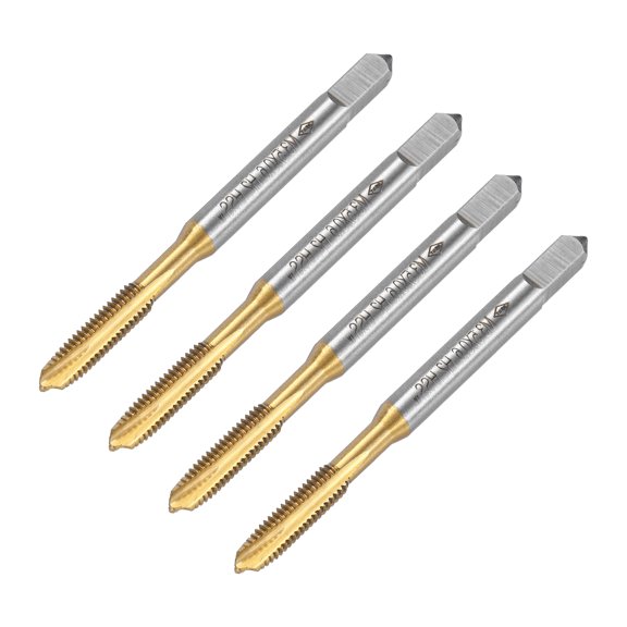 Spiral Point Plug Threading Tap M3.5 x 0.6 Thread, Ground Threads H2 , HSS 6542 Titanium Coated, 4pcs