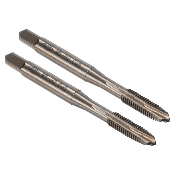 Spiral Point Plug Threading Tap M5 x 0.8 Thread, Ground Threads H2 , M35 HSS-CO Heat Coloring, 2pcs