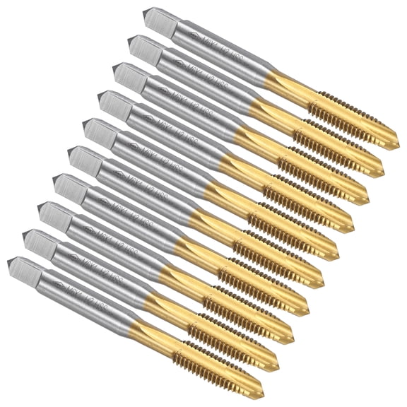 Spiral Point Plug Threading Tap M6 x 1 Thread, Ground Threads H2 , HSS 6542 Titanium Coated, 10pcs