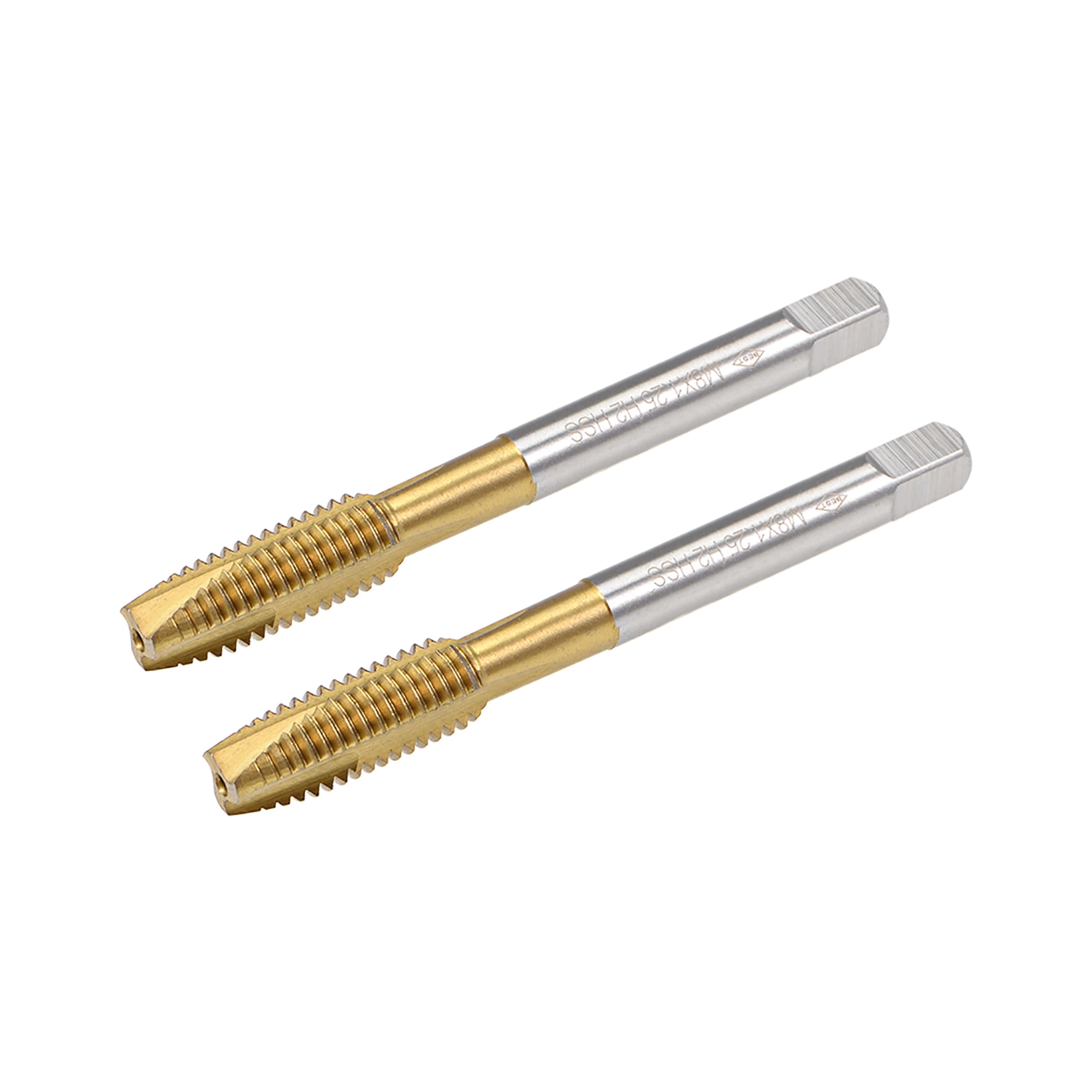 Thread Tapper M8 Spiral Point Plug Threading Tap M8 x 1.25 Thread, Ground Threads H2 3 ...