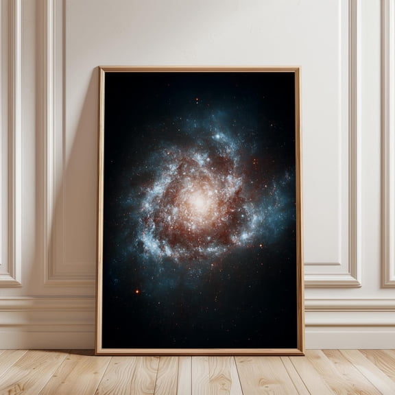 Spiral Print Luminous Cosmic Swirl Deep Space Wall Decor, Unframed Paper Print