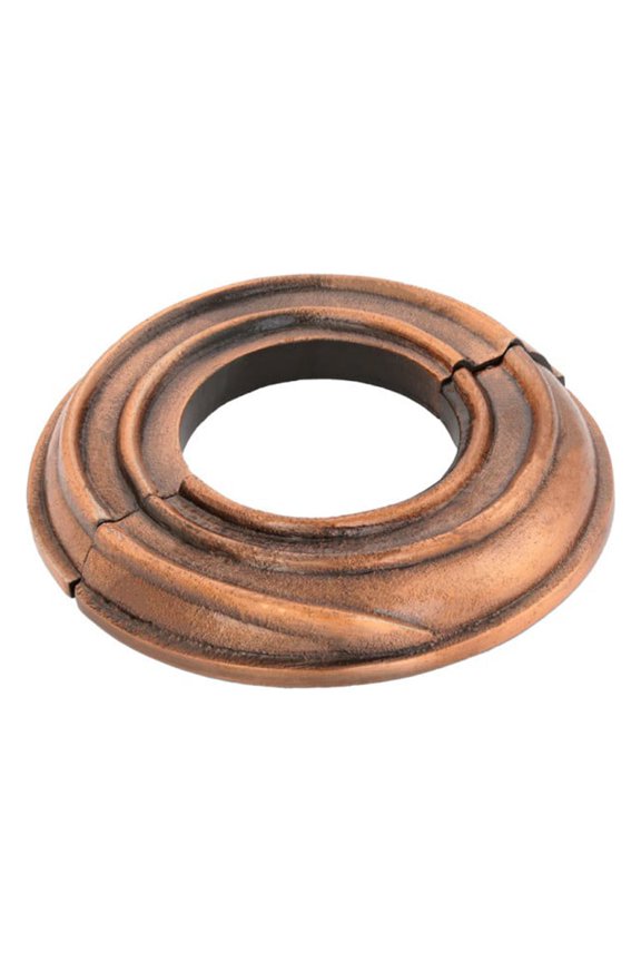 Spiral Radiator Flange Antique Copper Oil Rubbed 1-1/2" (IPS) pipe flange: 1-7/8" inside diameter; 3-7/8" outside diameter