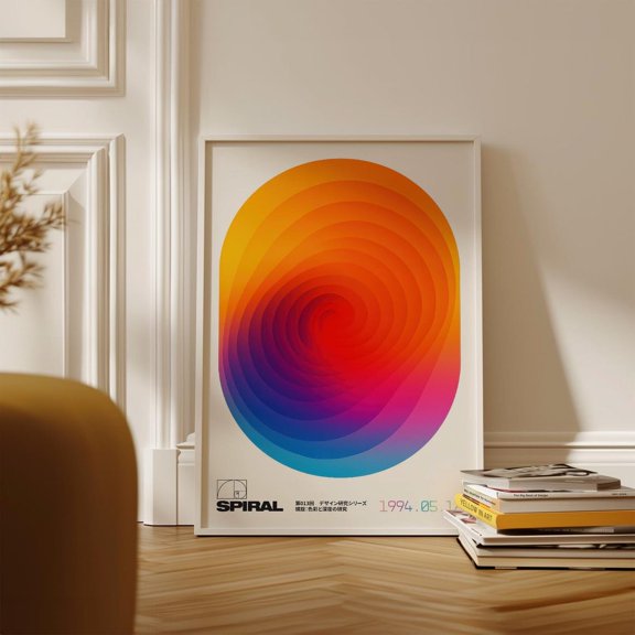 Spiral Retro Gradient Design Vaporwave Modern Home Wall Decor