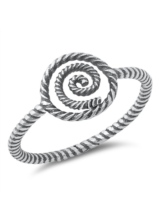 Spiral Rope Gypsy Goddess Toe Ring .925 Sterling Silver Band Jewelry Female Male Unisex Size 6