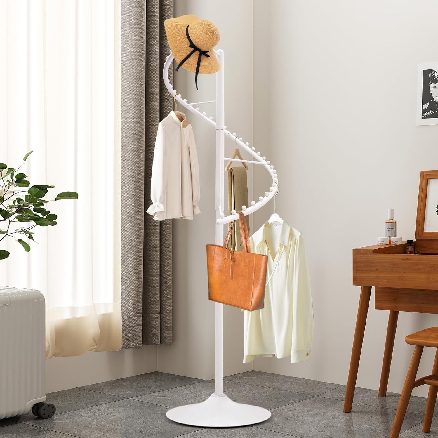 Small Rotating Clothes Rack Spiral Rotating Clothing Rack, 38 Ball Heavy Duty Metal Garment Rack ...