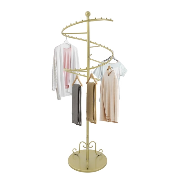 Spiral Rotating Clothing Rack Heavy Duty Garment Rack Sturdy Freestanding Hanger