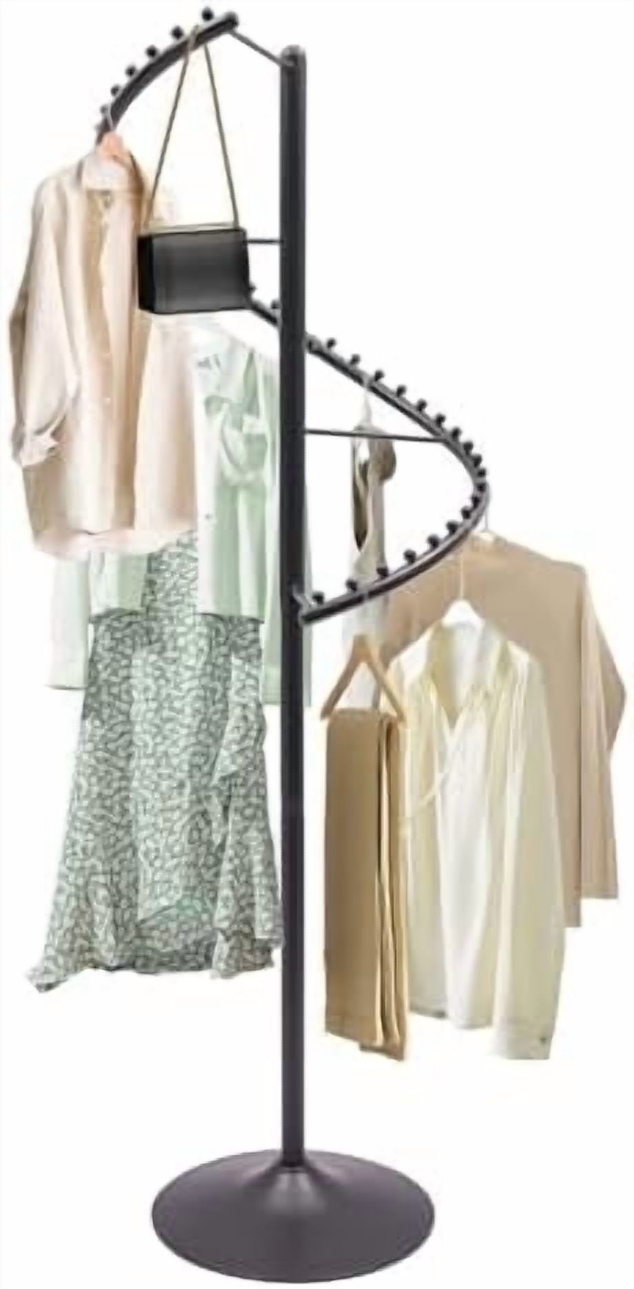 Costumer Coat Rack Spiral Rotating Clothing Rack, Heavy Duty Spiral Retail Costumer ...