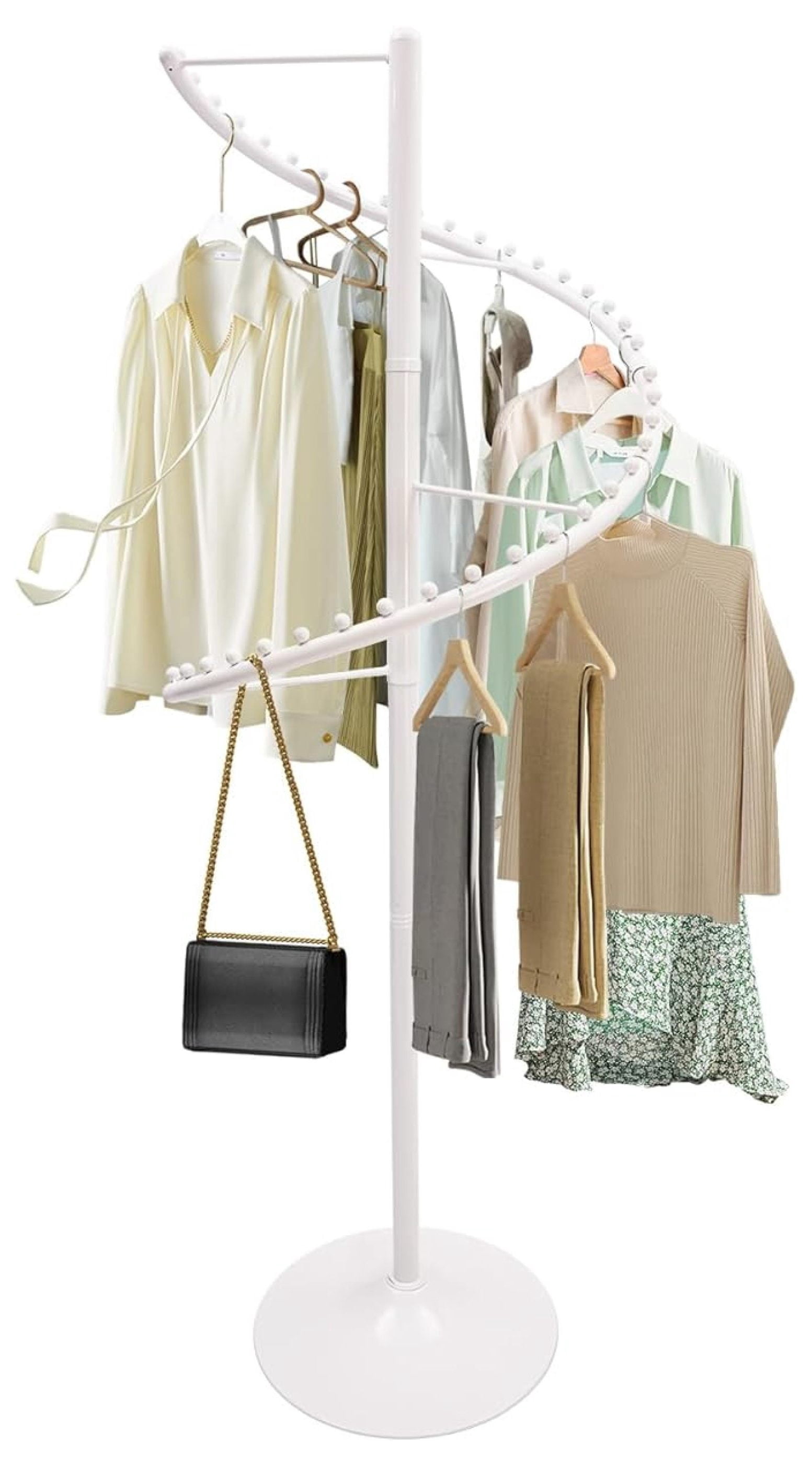 Garment Rack Rotating Conveyor Storage Spiral Rotating Clothing Rack, Portable Garment Rack, Heavy Duty ...