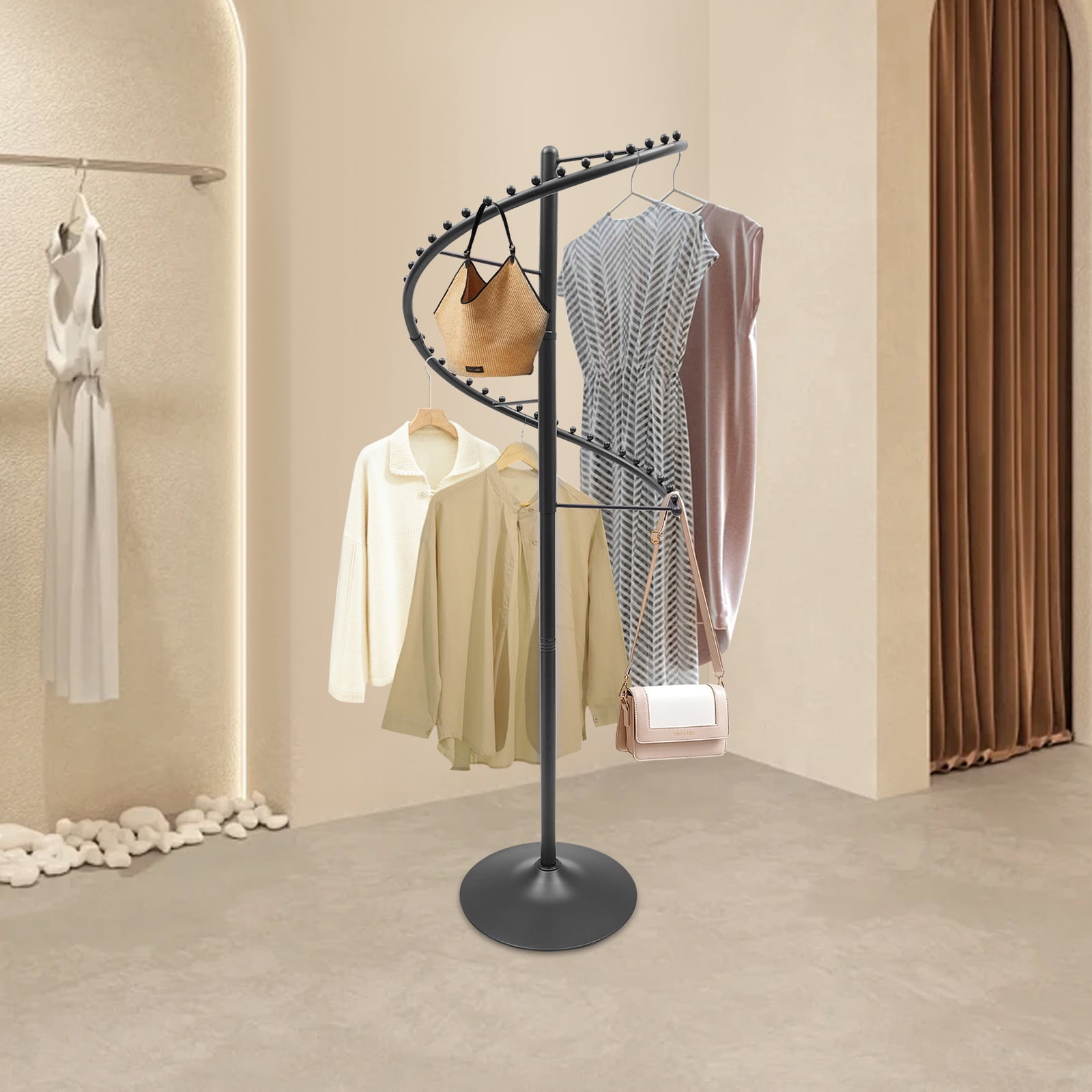 Rotating Garment Rack Spiral Rotating Clothing Rack, Rotating Clothing Rack, Portable Garment ...