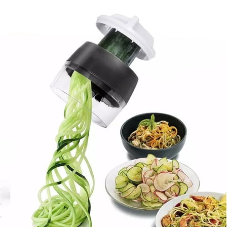Spiral Slicer Spiralizer Vegetable Cutter Zucchini Pasta Noodle Spaghetti Maker - Black without container