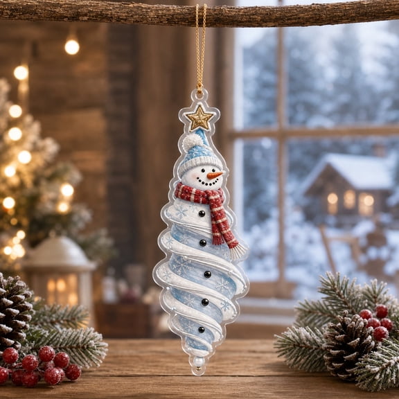 Spiral Snowman Ornament Christmas Tree Holiday Hanging