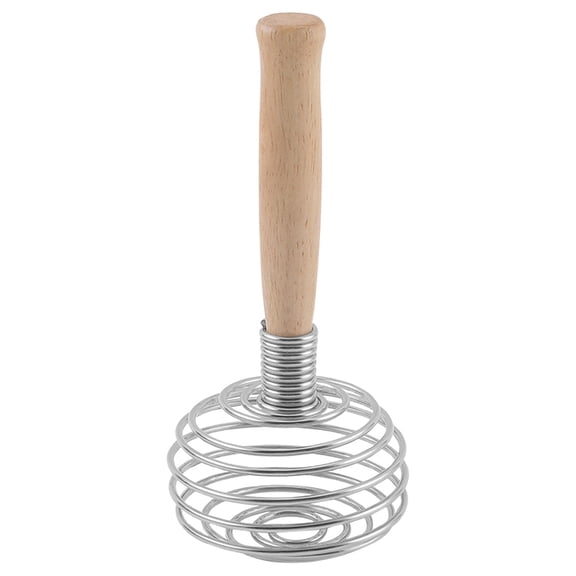 Spiral Spring Coil Whisk, Torqee Wooden Handle Egg Beater, Sturdy Stainless Steel Kitchen Mixing Tool, for Baking Prep and Everyday Kitchen Mixing Tasks
