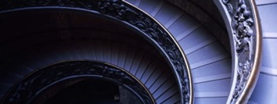 Spiral Staircase Vatican Museum Rome Italy Canvas Art - Panoramic Images (30 x 12)