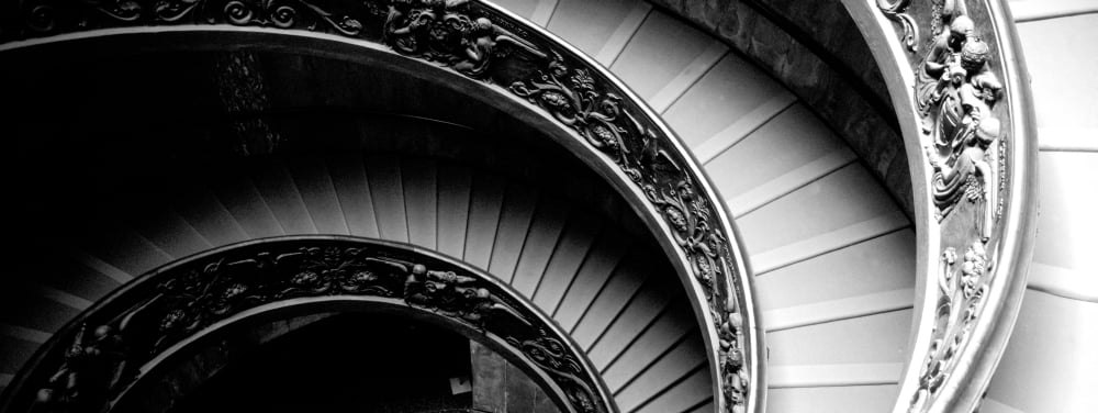 Spiral Staircase Vatican Museum Rome Italy Canvas Art - Panoramic Images (6 x 15)