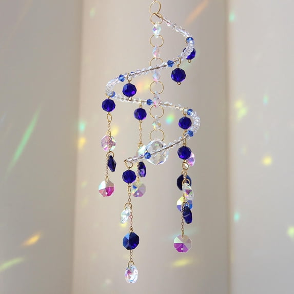 Spiral Sun Catcher Crystal Wind Chime Sunlight Refraction Colorful Prism Hanging Decor For Window Balcony Garden Indoor Outdoor