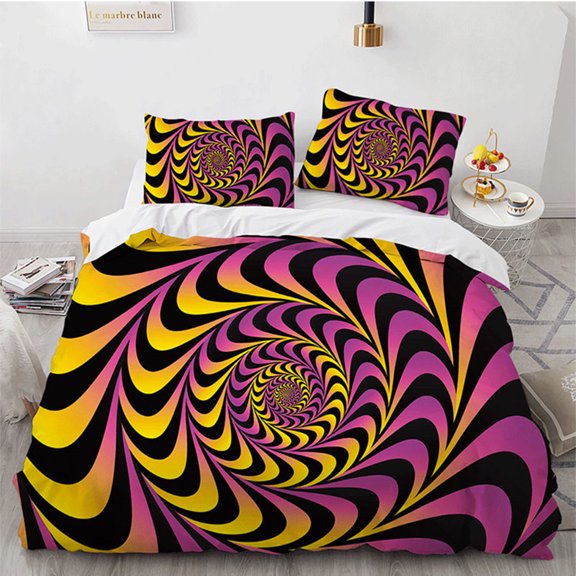 Spiral Swirl Psychedelic Bohemian Stylish Trippy Pattern Mandala Geometric Duvet Cover for Women Men Teens Bedroom rations
