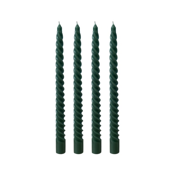 Spiral Taper Candles Set of 4, Twisted Candlesticks Wax Taper Candle Unscented Dripless Candle Sticks for Dinner Wedding Party Christmas Home Decorations Formal Events - 9.8 inch in Height