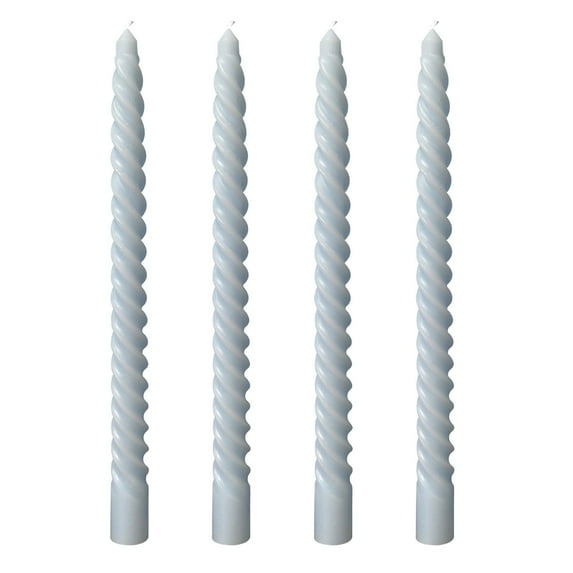 Spiral Taper Candles for Winter Home Decoration, Unscented Dripless Twisted Candlesticks for Dinner Beach-Themed Decor Relaxation Light Blue